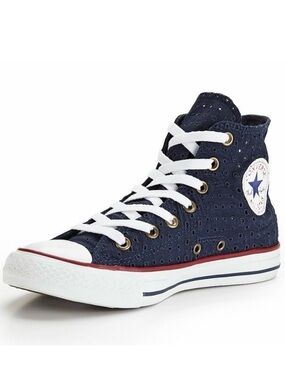 Converse | Chuck Taylor All Star Eyelet High Top Sneakers | Navy Blue | 9.5